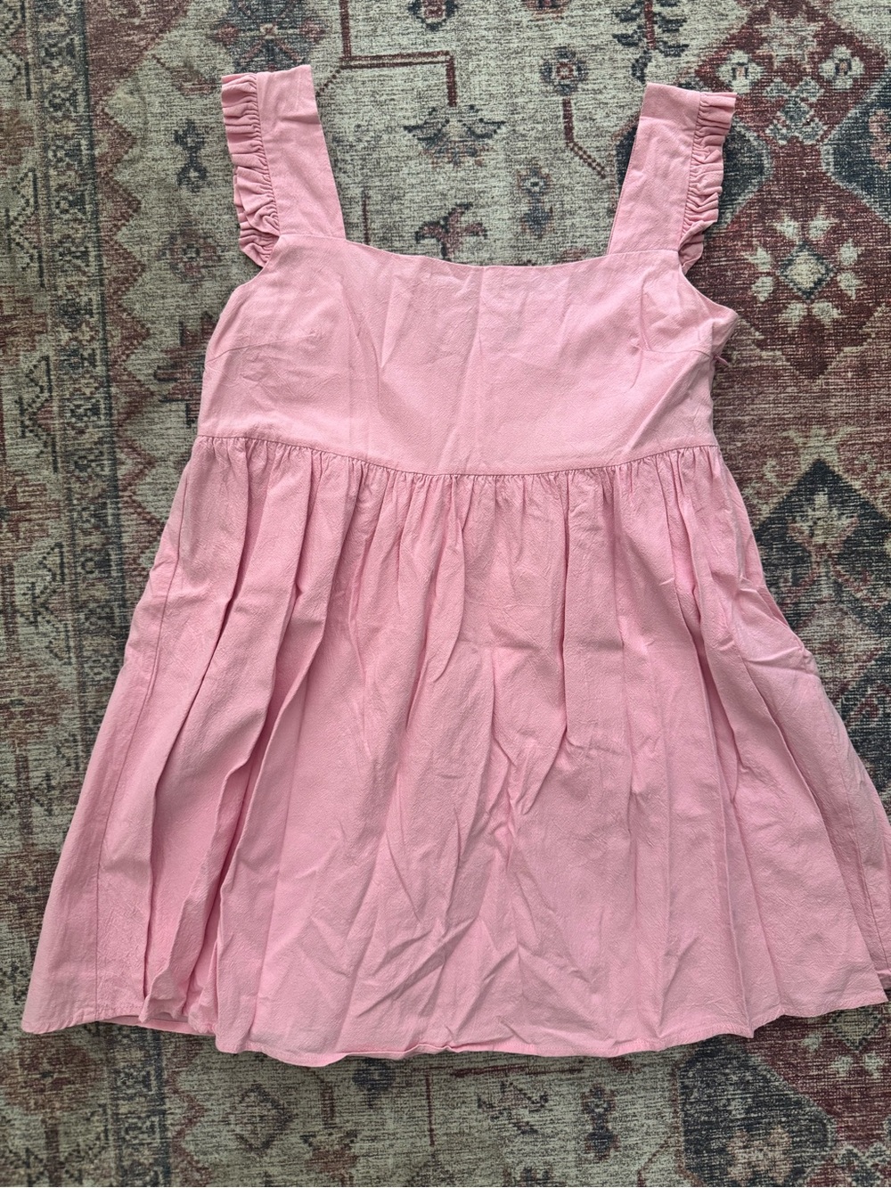 NASTY GAL Pink Ruffle Strap Square Neck Mini Dress - Picture 2 of 4